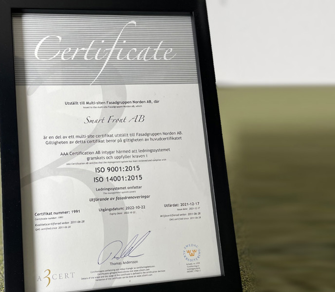 Smartfront Certifikat